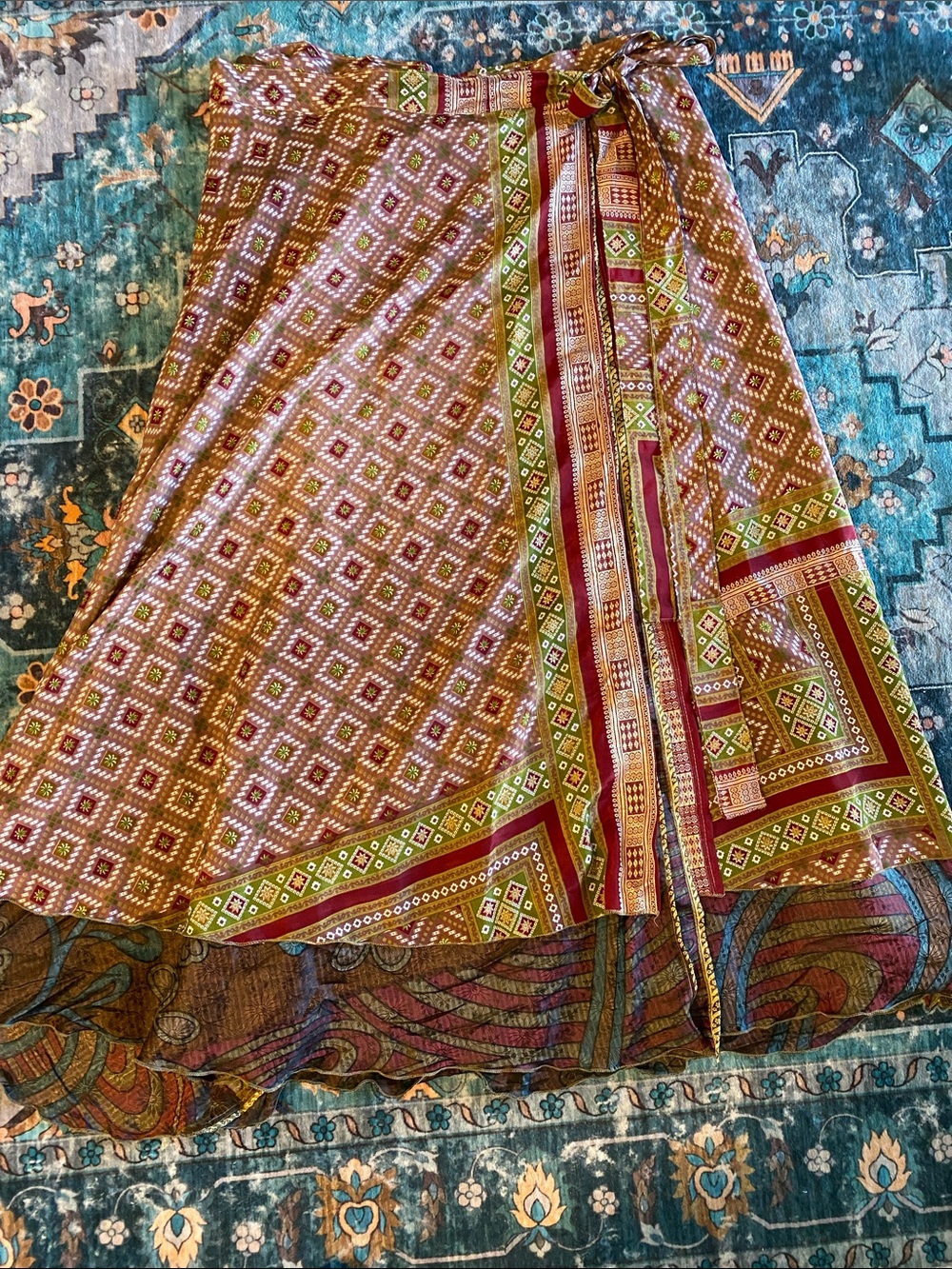 Darn Good Yarn Sari Silk Reversible Wrap Skirt